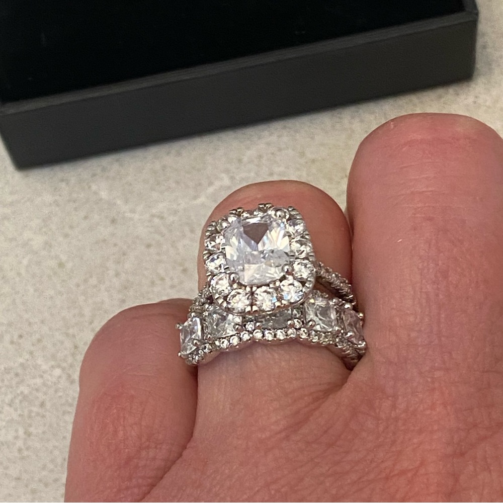 Size 6 CZ Silver Wedding Rings
